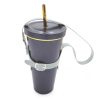 Drink Cup Holder with Adjustable Shoulder Strap