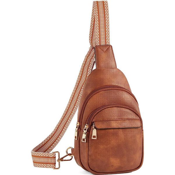 Adjustable Strap PU Leather Crossbody Chest Bag daily