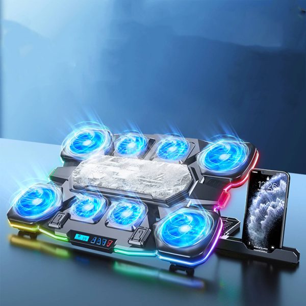 Silent RGB Laptop Cooler – Aluminum & Rapid Cooling Tech