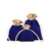 Velvet Two Tone Drawstring Jewelry Pouch