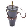 Drink Cup Holder with Adjustable Shoulder Strap