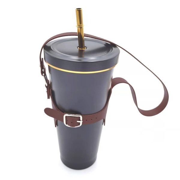 Drink Cup Holder with Adjustable Shoulder Strap