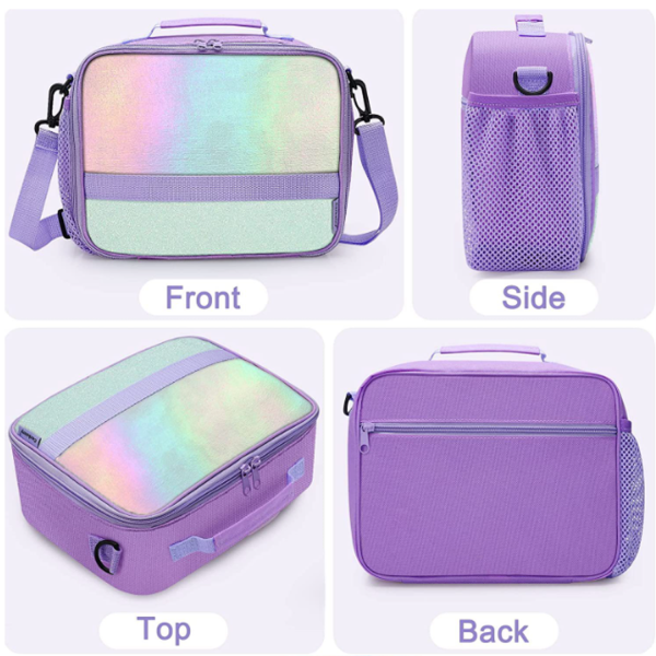 Kids 5L Insulated Polyester Lunch Bag w/ Bottle Holder