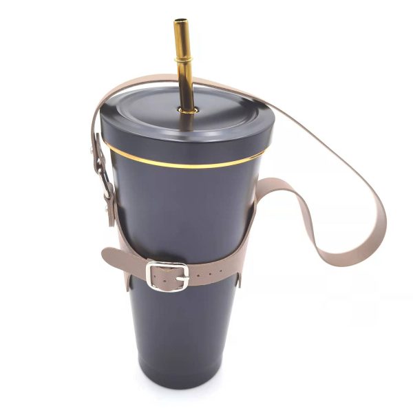 Drink Cup Holder with Adjustable Shoulder Strap