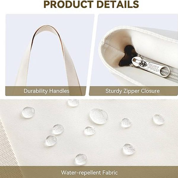Large Capacity Nylon Tote Bag w/ Zipper Pocket