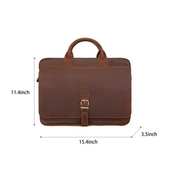 Leather Briefcase for Men Computer Bag Laptop Waterproof