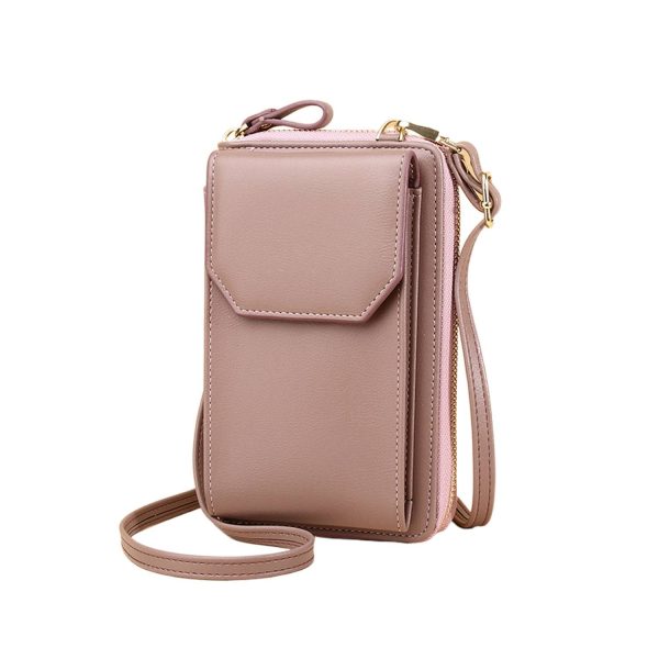 Women RFID PU Leather Crossbody Wallet w/Card Slots