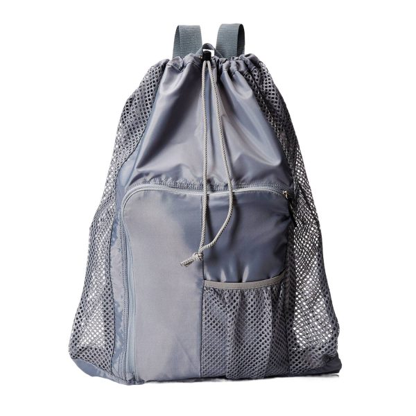 Breathable Mesh Polyester Drawstring Backpack for Sports
