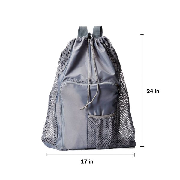 Breathable Mesh Polyester Drawstring Backpack for Sports
