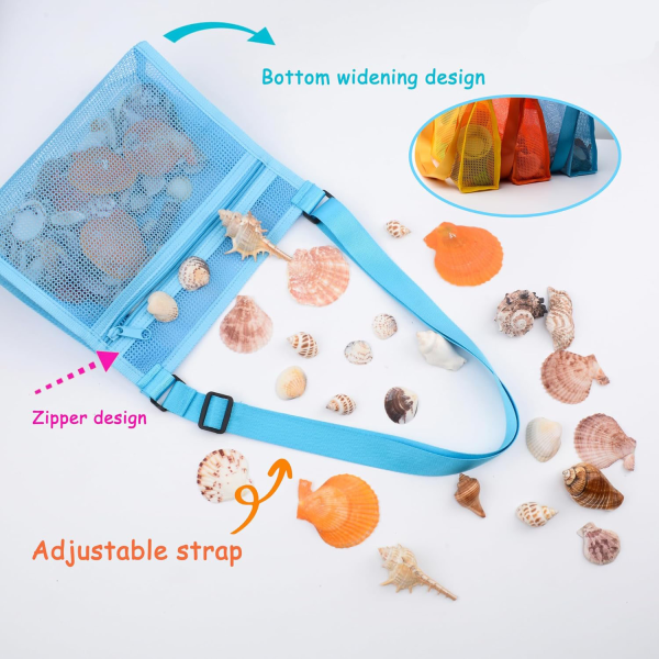 Nylon Mesh Beach Toy Crossbody Bag Storage Carrier