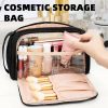 Portable PU Leather Travel Cosmetic Bag w/ Handle