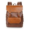 PU Weekend Travel Vintage Laptop Bookbag Backpack for Men