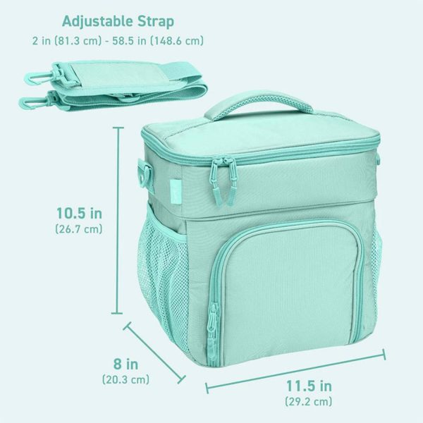 10L Oxford Insulated Lunch Cooler Bag for Picnics w/ Handle