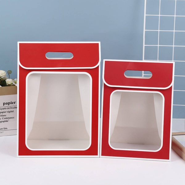 Kraft Paper Cute Gift Bags W/ Clear Window