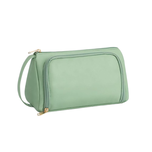 Portable PU Leather Travel Cosmetic Bag w/ Handle