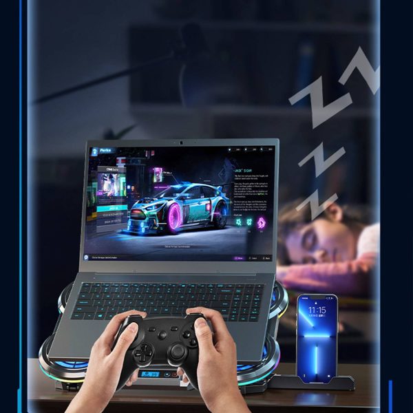 Silent RGB Laptop Cooler – Aluminum & Rapid Cooling Tech