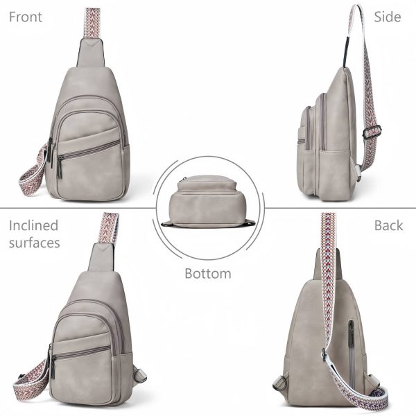 Vintage PU Sling Bag w/ Adjustable Strap