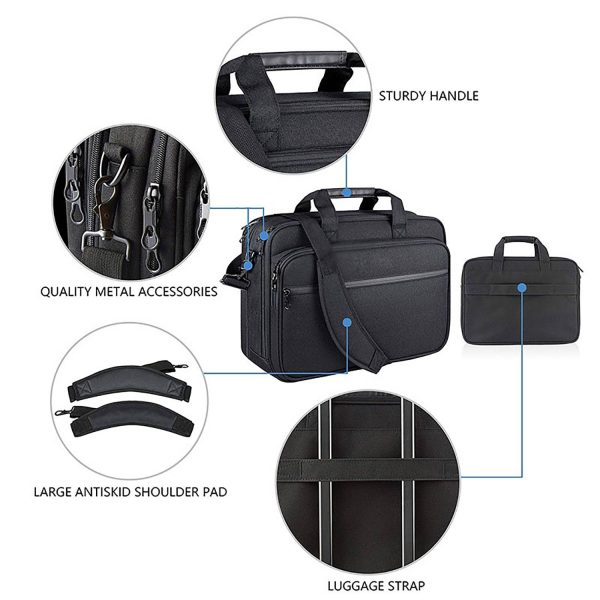 RFID Blocking Waterproof Oxford Laptop Bag Briefcase