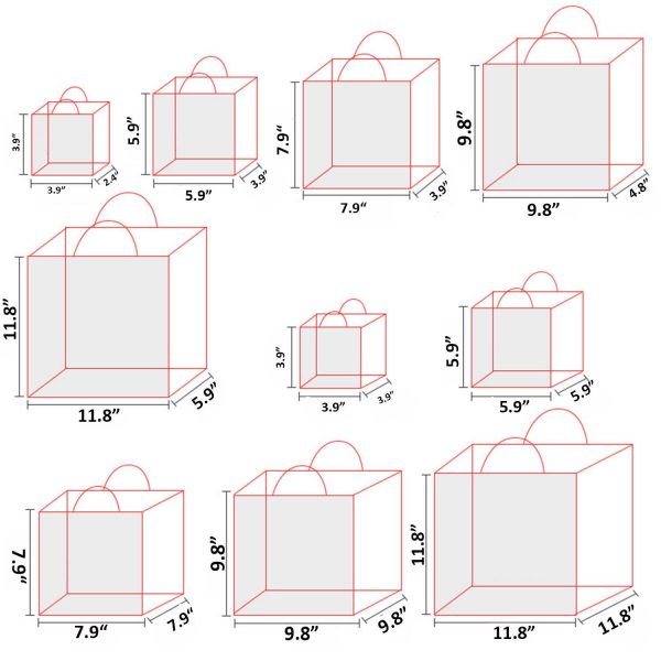 Logo print square paper bag flower shop handbag