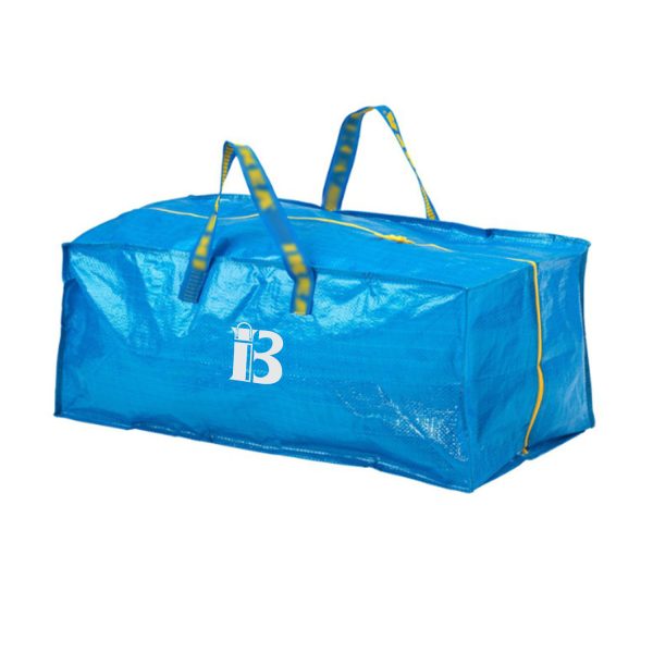 76L Portable PE Laminated Zipper Woven Storage Bag