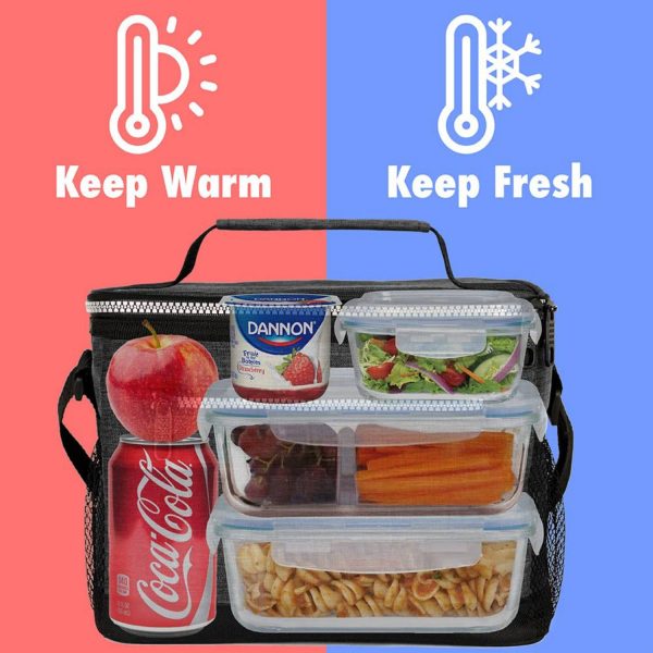 8L Leakproof Oxford Insulated Lunch Cooler Bag w/ Pocket