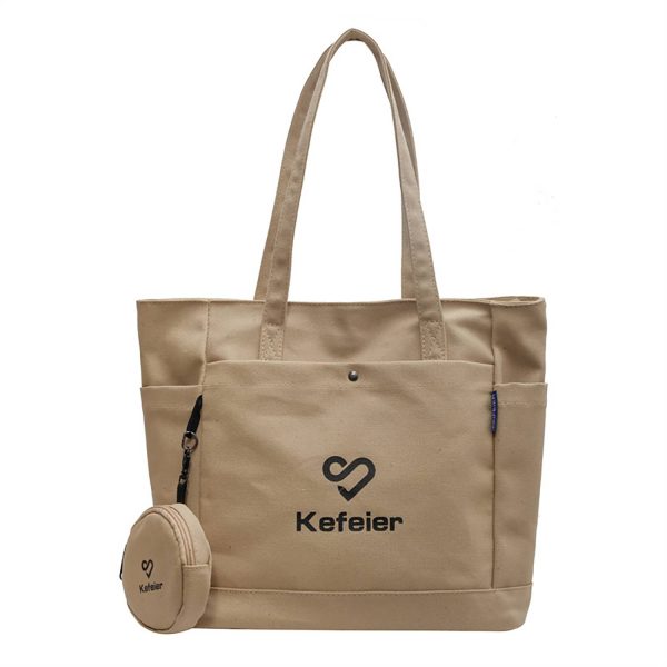 Spacious Canvas Commuter Bag w/ Coin Purse