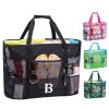 Large Mesh Nylon Beach Tote Bag w/ Pockets for Travel