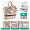 14L Cooler Compartment Nylon Mesh Beach Tote Bag