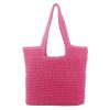 Handwoven Paper Rope Beach Tote Bag w/ Polyester Lining