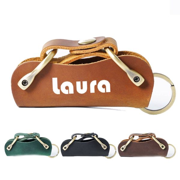 Leather car key case