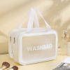 Waterproof Frosted PVC Toiletry Bag w/ Double Layer Design