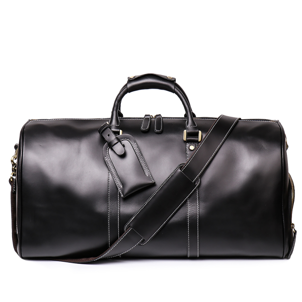 Genuine Leather Sport Gym Duffle Travel Bag