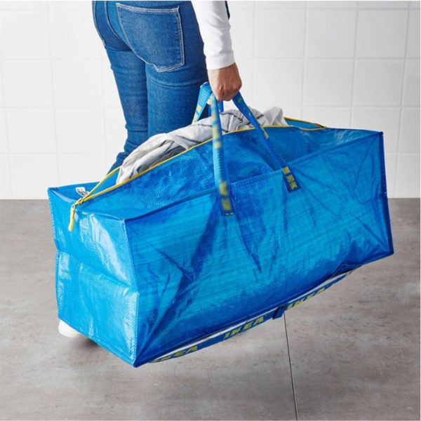 76L Portable PE Laminated Zipper Woven Storage Bag