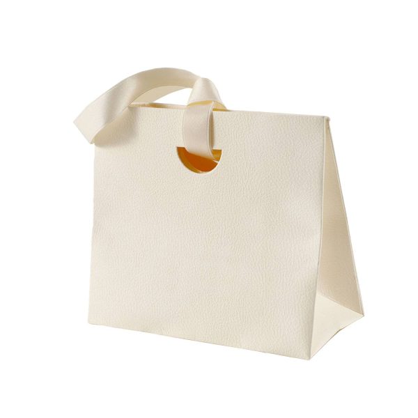 Colorful Paper Gift Tote Bags W/ Handheld Ribbon
