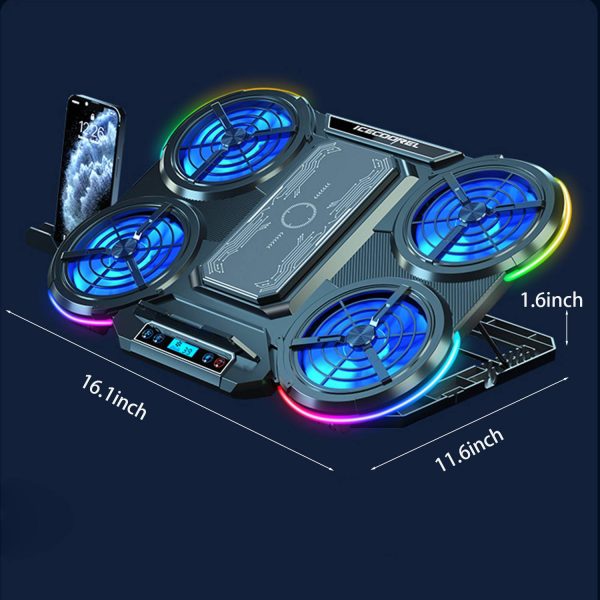 Silent RGB Laptop Cooler – Aluminum & Rapid Cooling Tech