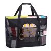 Large Mesh Nylon Beach Tote Bag w/ Pockets for Travel
