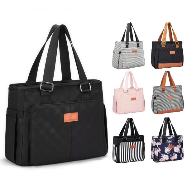 9L Oxford Insulated Cooler Lunch Bag w/ Pockets for Office