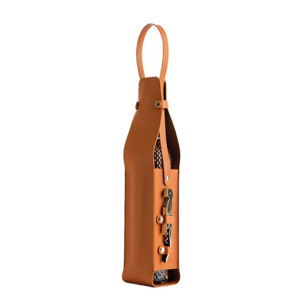 Pu Leather Wine Bottle Carrier Gift Bag