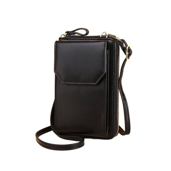Women RFID PU Leather Crossbody Wallet w/Card Slots