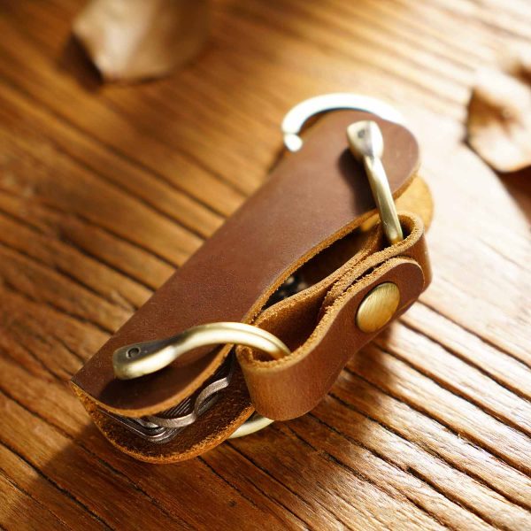 Leather car key case