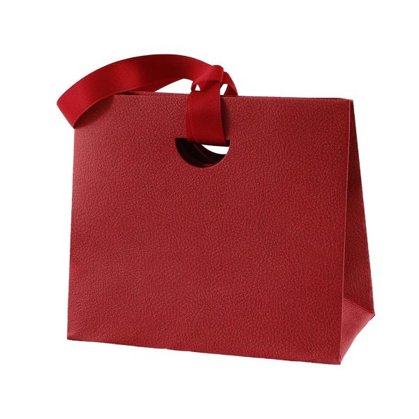 Colorful Paper Gift Tote Bags W/ Handheld Ribbon