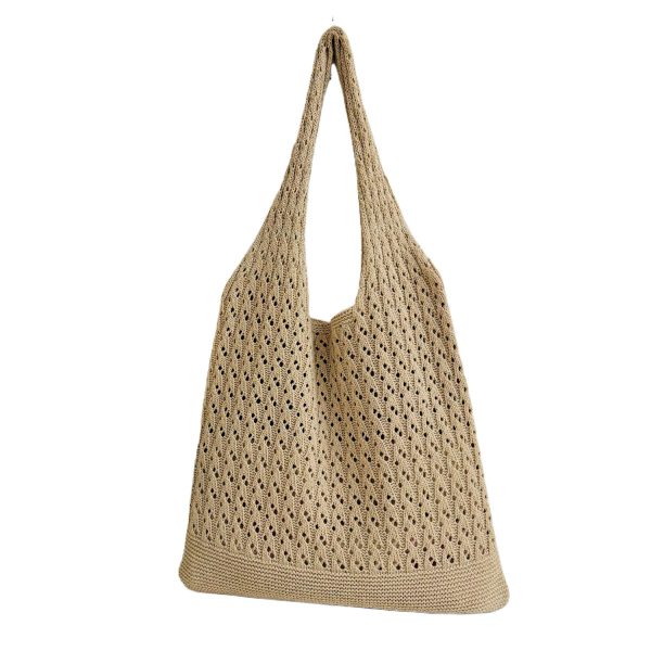Polyester Mesh Crochet Beach Tote Bag for Summer Travel
