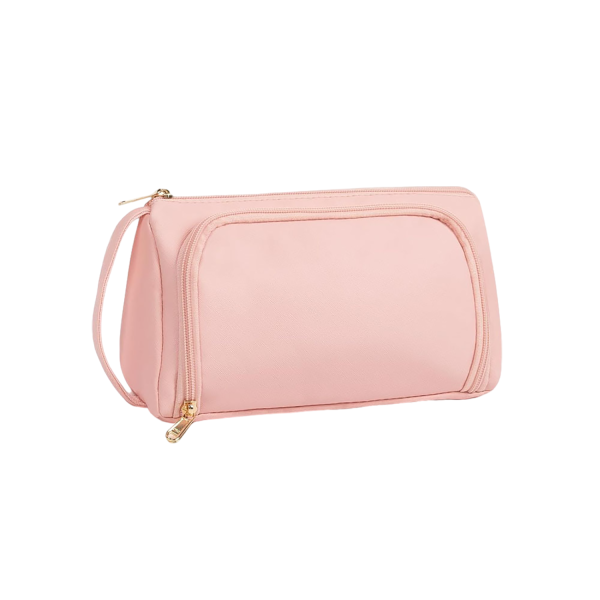 Portable PU Leather Travel Cosmetic Bag w/ Handle