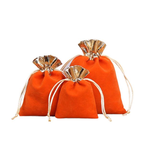Velvet Two Tone Drawstring Jewelry Pouch