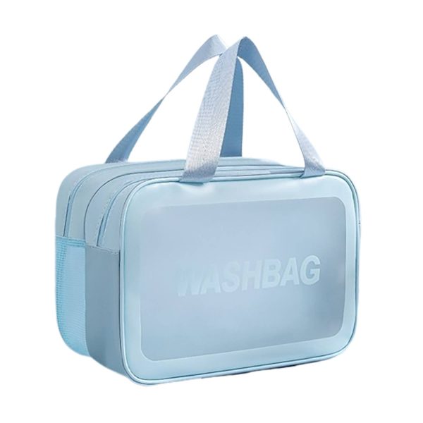 Waterproof Frosted PVC Toiletry Bag w/ Double Layer Design