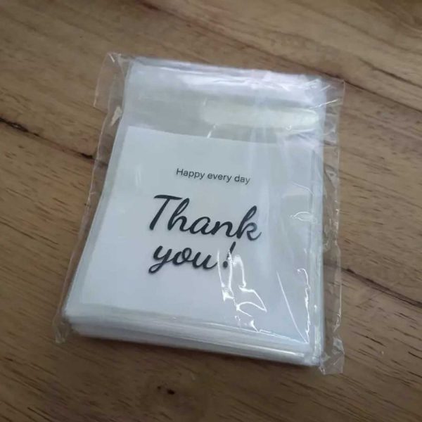 2.75x2.75", 4x4", 5x5" Self-Sealing ‘Thank you’ Bags