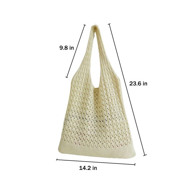 Polyester Mesh Crochet Beach Tote Bag for Summer Travel
