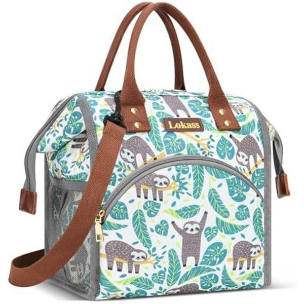 10L Wide Open Nylon Insulated Lunch Cooler Tote Bag w/Handle