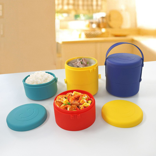 Silicone Double-Layer Insulated Lunch Box