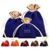Velvet Two Tone Drawstring Jewelry Pouch
